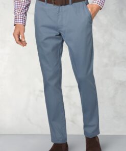 Tailored Fit Illingworth Blue Cotton Stretch Trouser
