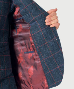 Alternative view of Tailored Fit Inverness Blue Check Harris Tweed® Suit Jacket