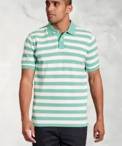 Jackman Aqua Bold Stripe Cotton PiquÃƒ© Polo Shirt
