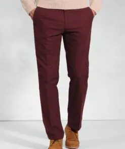 Regular Fit Kerswell Berry Cotton Moleskin Trouser