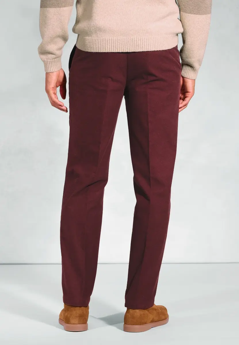 Regular Fit Kerswell Berry Cotton Moleskin Trouser - Image 2