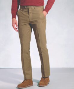 Regular Fit Kerswell Stone Cotton Moleskin Trouser