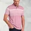 Kingsley Pink Stripe Cotton Jersey Polo Shirt