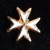 Knight Malta Lapel Badge White Maltese Cross