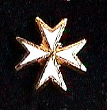 Knight Malta Lapel Badge White Maltese Cross