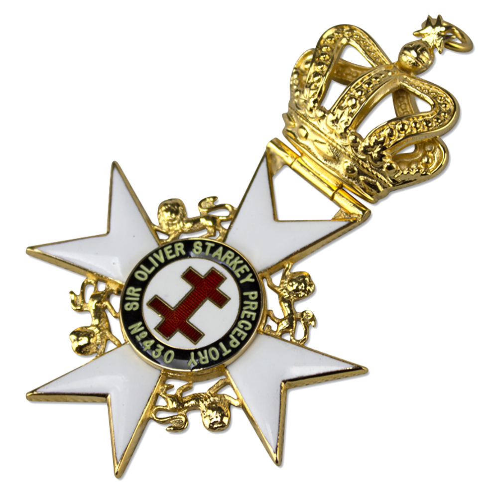 Knight Templar Past Preceptor & Prior's Collarette Jewel (With Name)