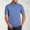 Lancaster Blue Knitted Pure Cotton Polo Shirt