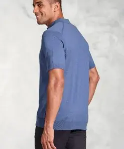 Alternative view of Lancaster Blue Knitted Pure Cotton Polo Shirt