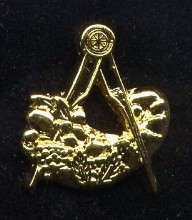 Lapel Pin  -cornucopia & Compasses