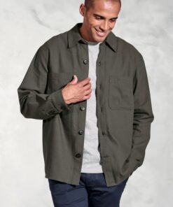Ledger Khaki Cotton Linen Overshirt