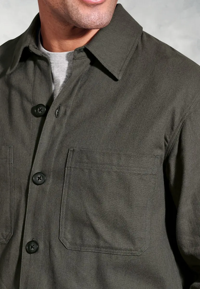 Ledger Khaki Cotton Linen Overshirt - Image 2