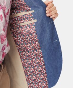 Alternative view of Tailored Fit Leeds Blue Linen Jacket