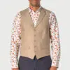 Tailored Fit Leeds Biscuit Linen Waistcoat