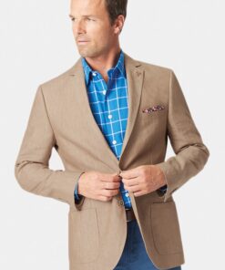 Tailored Fit Leeds Biscuit Linen Jacket