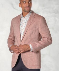 Tailored Fit Leeds Dusky Rose Linen Jacket