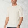 Lewis Ivory Merino Wool Half Sleeve Jumper
