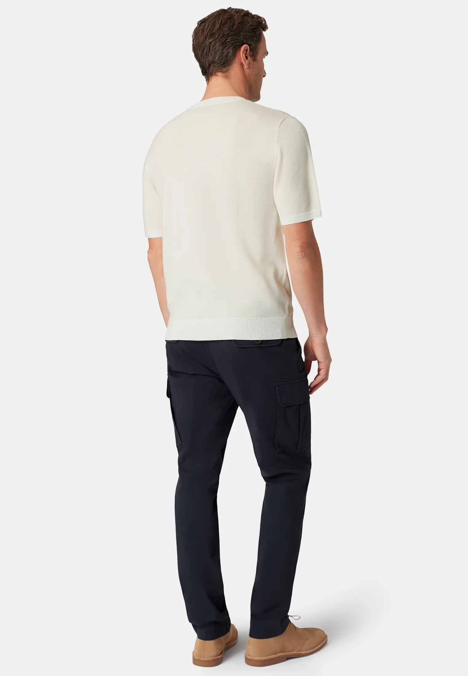 Lewis Ivory Merino Wool Half Sleeve Jumper - Image 2