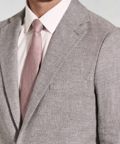 Alternative view of Tailored Fit Lowe Silver Grey Textured Italian Linen Blend Jacket
