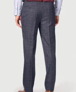 Alternative view of Tailored Fit Lyd Blue Check Suit Trousers