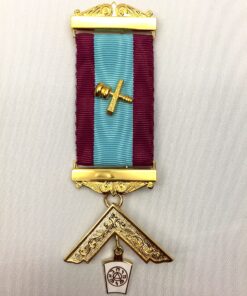 Mark Past Master Breast Jewel With Name & Number Of Lodge In Blue