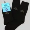 Masonic Black Socks -short Fitting  With Discreet Square & Comp Size 6-11