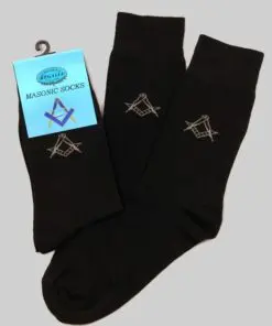 Masonic Black Socks -short Fitting  With Discreet Square & Comp Size 6-11