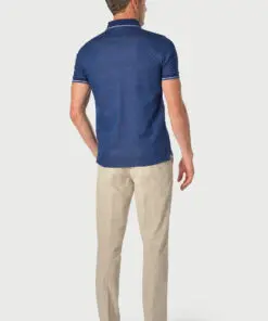 Alternative view of Mayer Dark Blue Cotton Rich Jacquard Polo Shirt