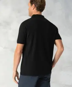 Alternative view of Milford Black Pure Cotton Pique Polo Shirt