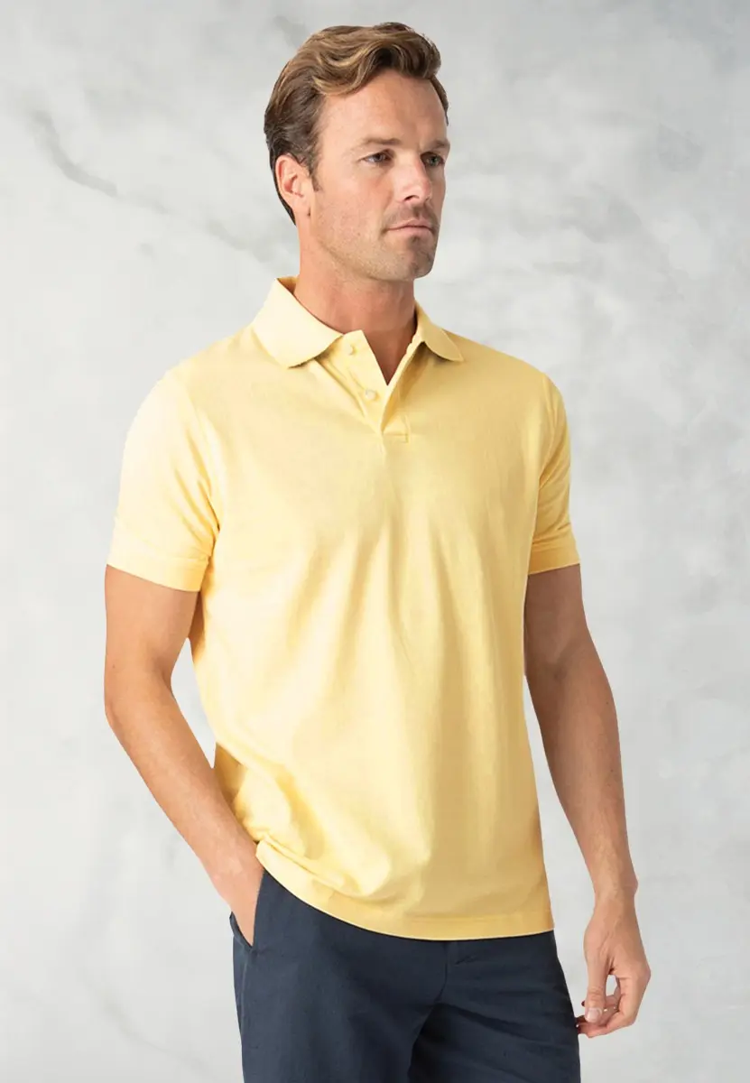 Milford Lemon Pure Cotton Pique Polo Shirt
