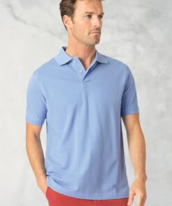 Milford Powder Blue Pure Cotton Pique Polo Shirt