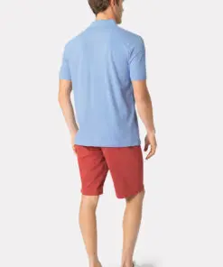 Alternative view of Milford Powder Blue Pure Cotton Pique Polo Shirt