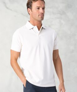 Milford White Pure Cotton Pique Polo Shirt