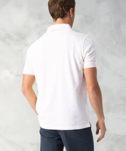Alternative view of Milford White Pure Cotton Pique Polo Shirt