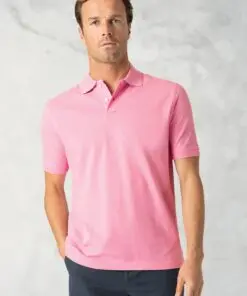 Milford Pink Pure Cotton Pique Polo Shirt