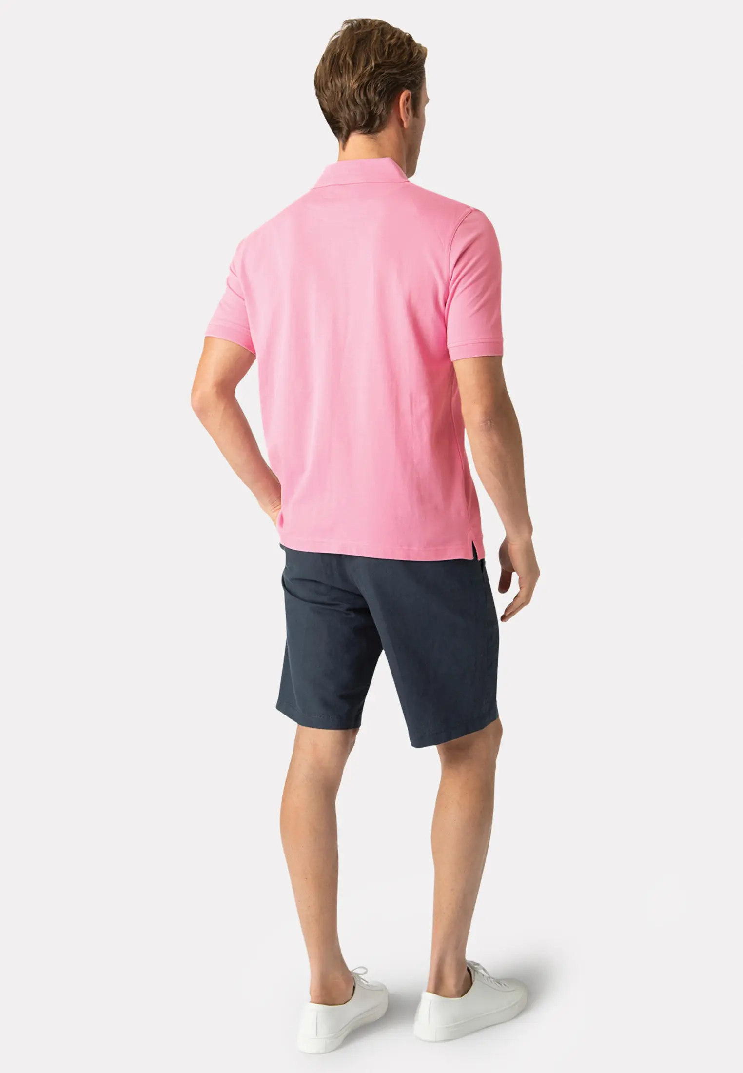 Milford Pink Pure Cotton Pique Polo Shirt - Image 2