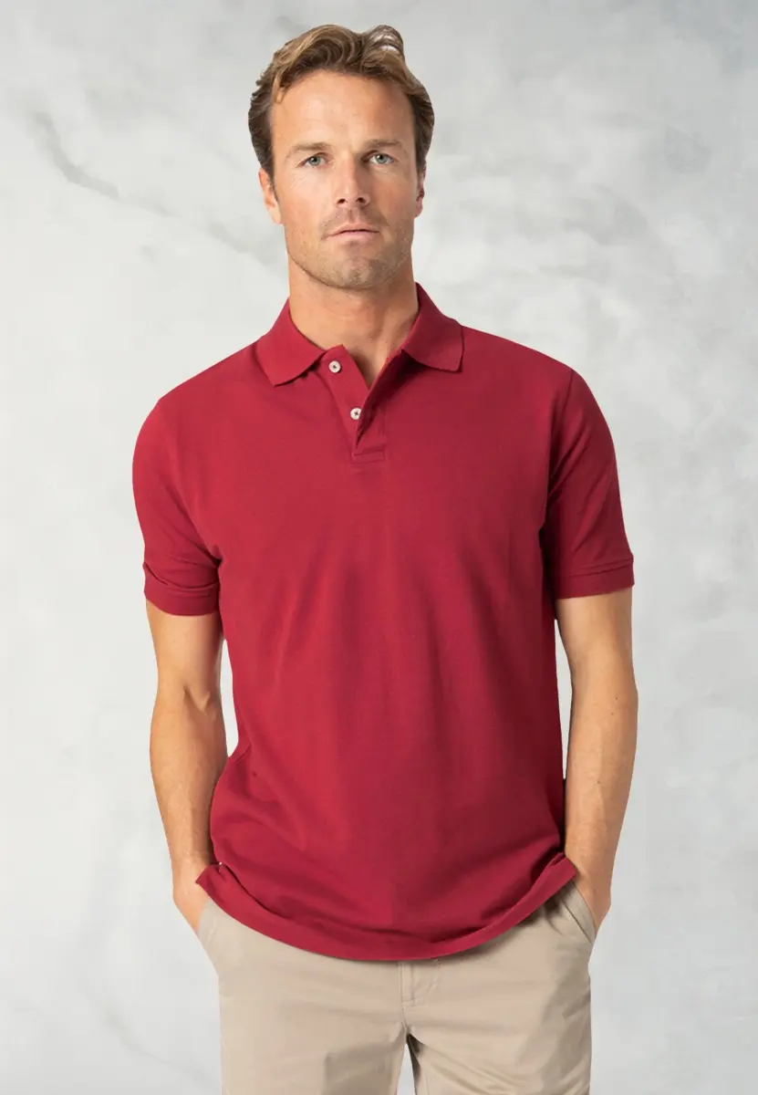 Milford Tomato Pure Cotton Pique Polo Shirt