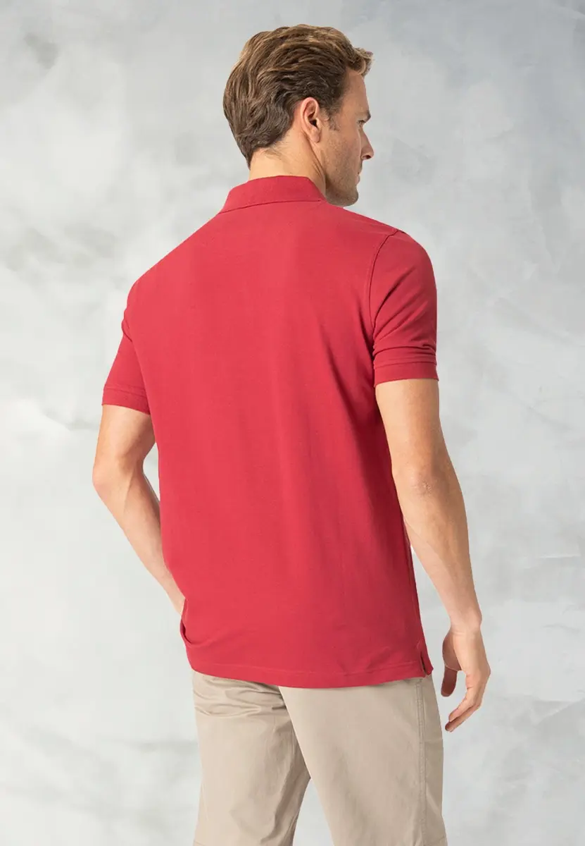 Milford Tomato Pure Cotton Pique Polo Shirt - Image 2