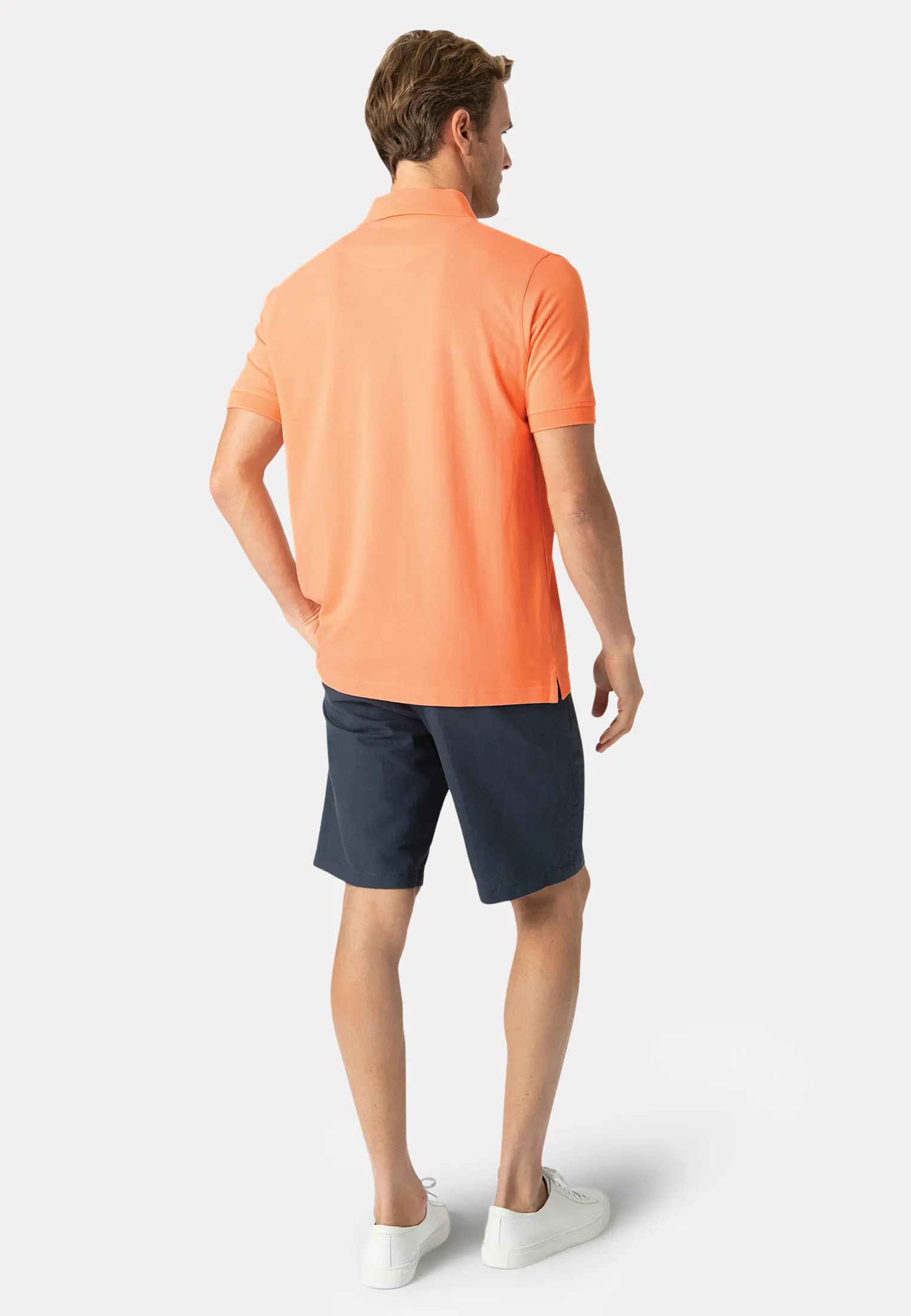 Milford Apricot Pure Cotton Pique Polo Shirt - Image 2