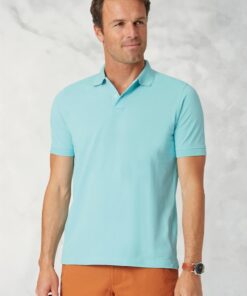 Milford Aqua Pure Cotton Pique Polo Shirt