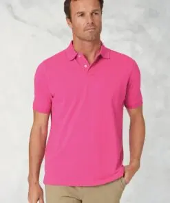 Milford Cerise Pure Cotton Pique Polo Shirt