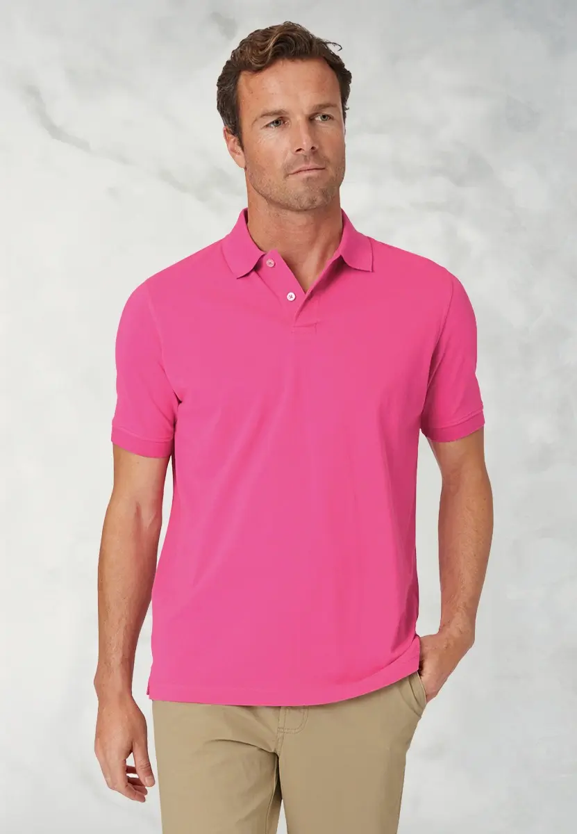 Milford Cerise Pure Cotton Pique Polo Shirt