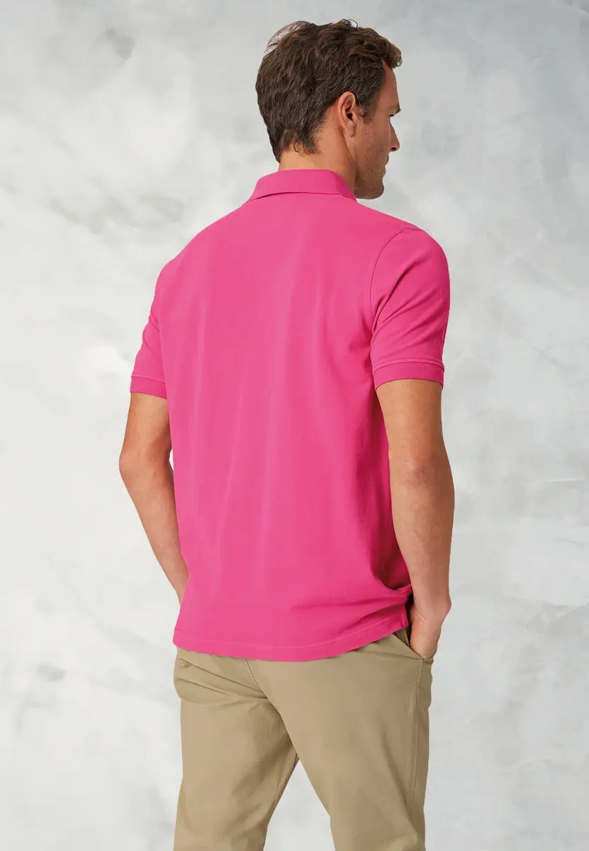 Milford Cerise Pure Cotton Pique Polo Shirt - Image 2