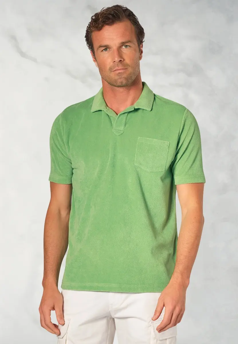 Milton Apple Cotton Rich Terry Towelling Polo Shirt
