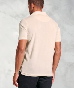Alternative view of Milton Off White Cotton Rich Terry Towelling Polo Shirt