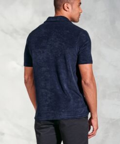 Alternative view of Milton Navy Cotton Rich Terry Towelling Polo Shirt