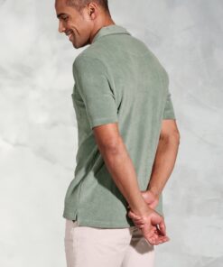Alternative view of Milton Sage Cotton Rich Terry Towelling Polo Shirt