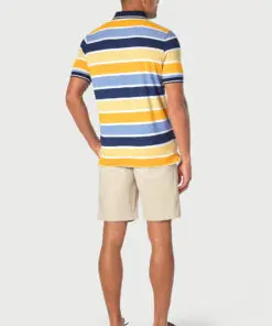 Alternative view of Murray Pure Cotton Yellow Stripe Pique Polo Shirt