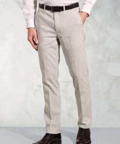 Tailored Fit Newman Silver Grey POW Check Occasion Suit Trousers