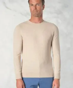Noah Oatmeal Brick Stitch Cotton Crew Neck Jumper