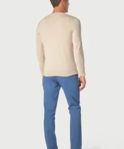 Alternative view of Noah Oatmeal Brick Stitch Cotton Crew Neck Jumper